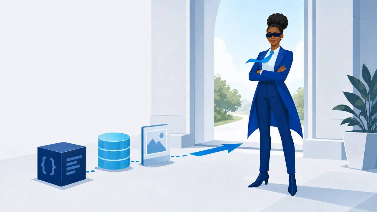 A CloudVault guardian oversees an orderly handoff of a client's code, data, and assets.